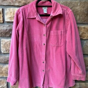 Vintage Pink Corduroy Button-Up Shirt